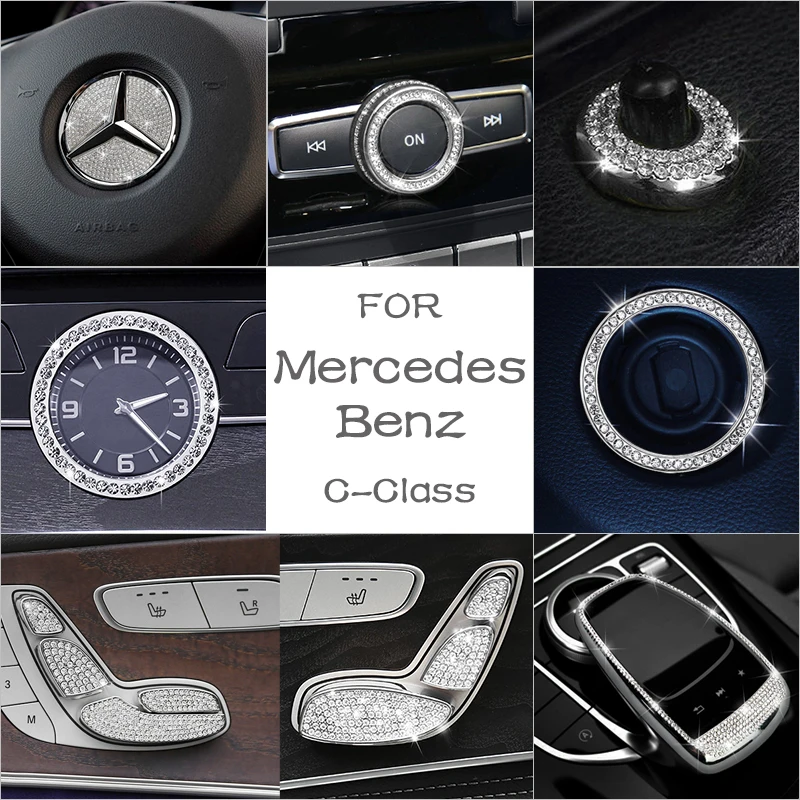 For Mercedes Benz Accessories C Class W4 W5 Amg Bling Sticker Interior Parts Decorations Trim Refit Crystal Shining Silver Automotive Interior Stickers Aliexpress