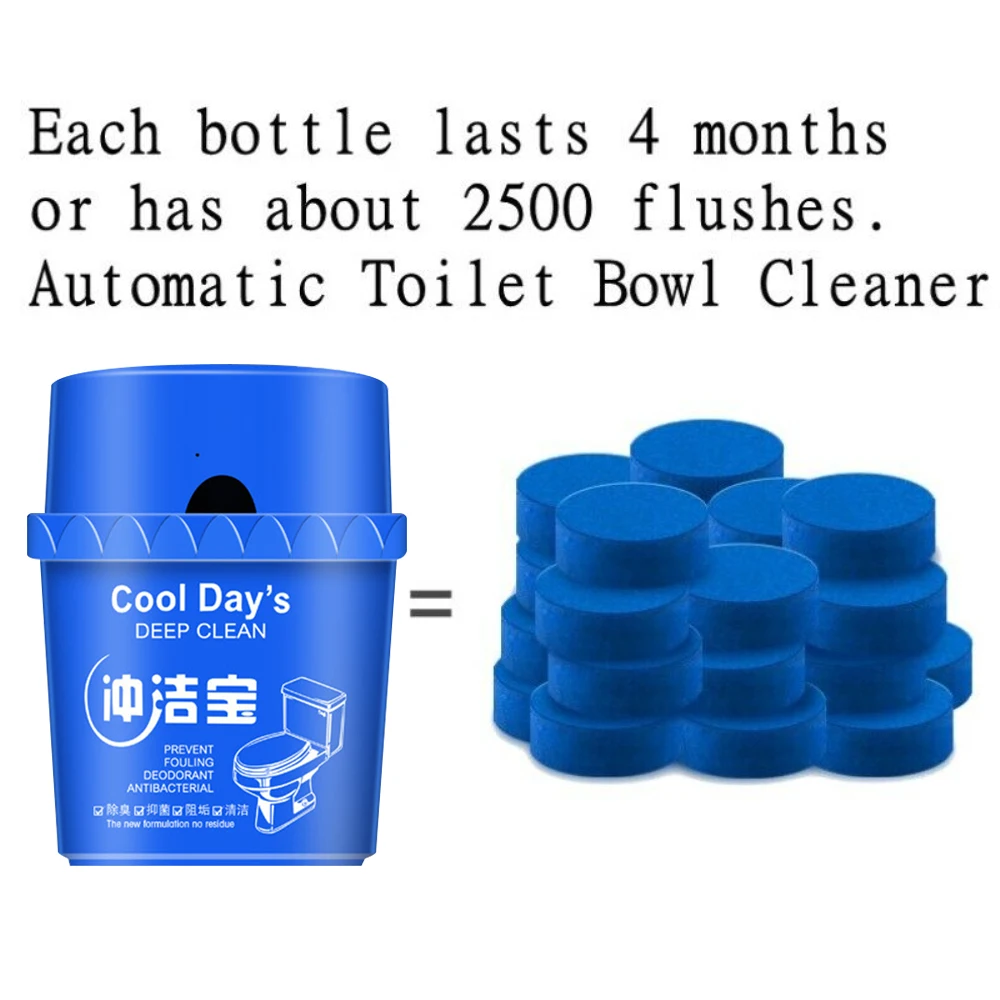 

Powerful Toilet Bowl Cleaner Deodorizer Automatic Deodorant Helper Stain and Bacteria Remover Bathroom Can Used For 3 Months