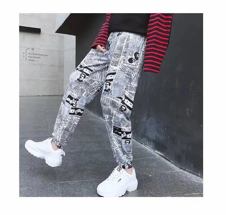 Hip Hop Pants Graphic Print Pencil Pants Men Elastic Waist Track Pants Trousers Mens Womens Fashion Joggers Sweatpants