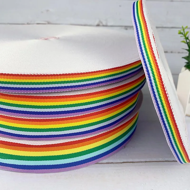 5 Yards Rainbow Ribbon For Party Wedding Decoration Gift Wrapping DIY Hair Bows Christmas Clothing Bag Sewing