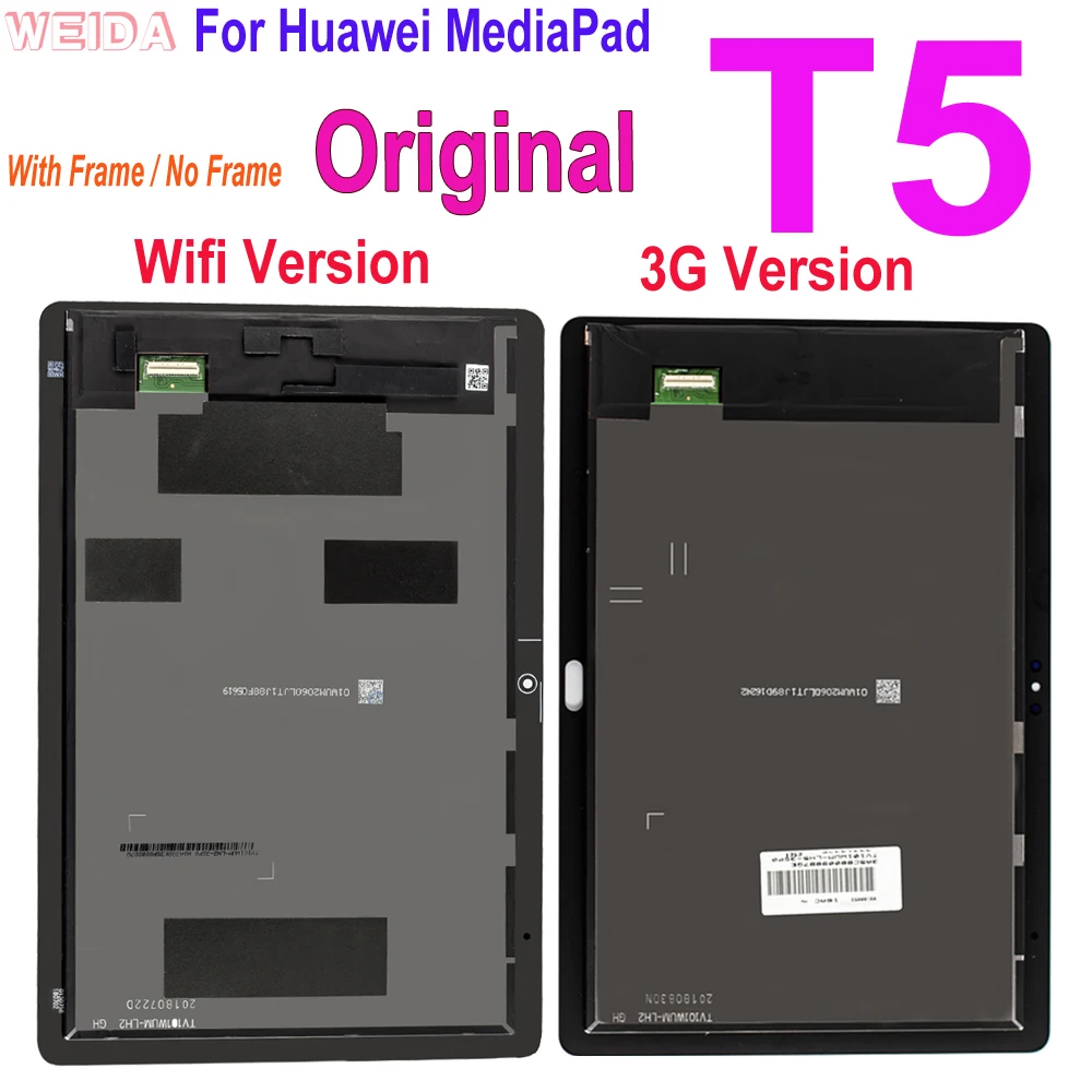 For Huawei MediaPad T5 AGS2-W09 AGS2-W19 LCD Touch Screen Display Assembly  Frame