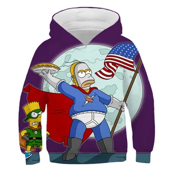 

Fashionable 3D printed children's hoodie cartoon hip-hop all-match top fun and comfortable tee clothing 4T-14T