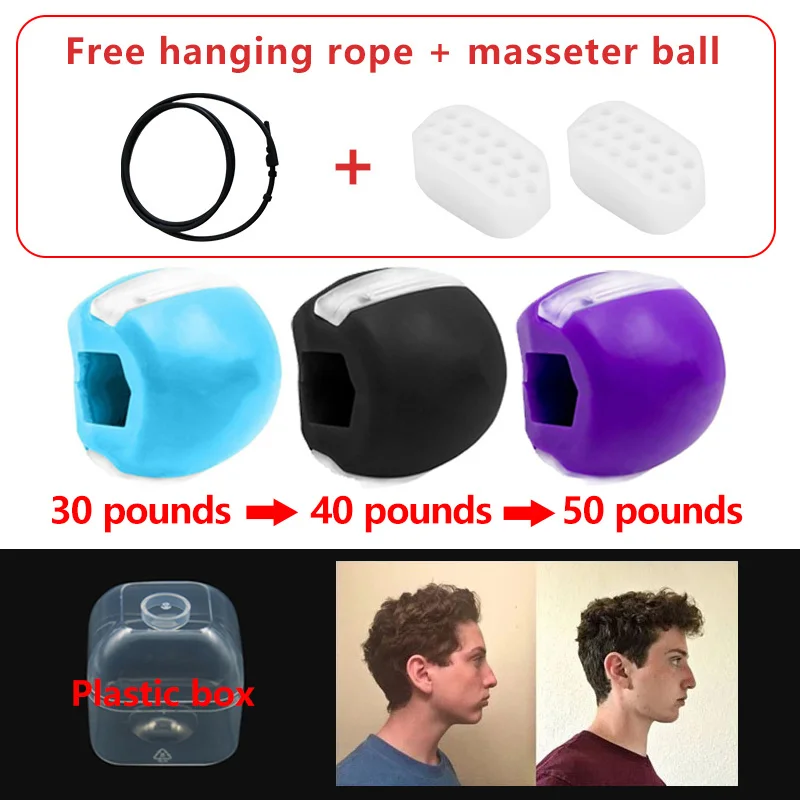 

Face Masseter men facial pop n go mouth jawline Jawrsize Jaw Muscle Exerciser chew ball chew bite breaker training