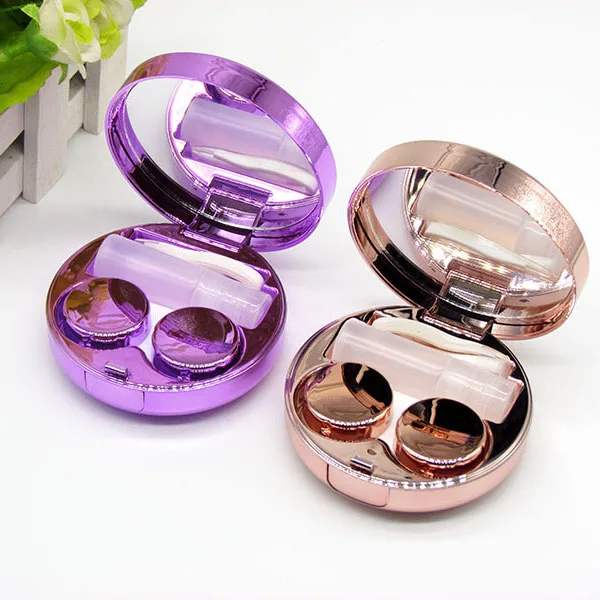 Mini Contact Lens Case Travel Kit Mirror Lenses Box Container Tweezers 1 Set