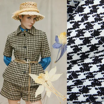 

145 cm width polyester fabric cloth per meter material houndstooth pattern printed dress handmade fabric alibaba express