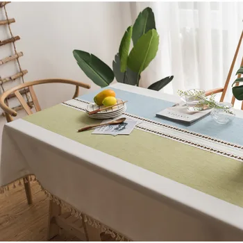 

Embroidery Tassel Tablecloth Oilproof Rectangular Table Cove Wedding Dining Table Decor Cloth Stripe Print Dust-proof Cloth Hot