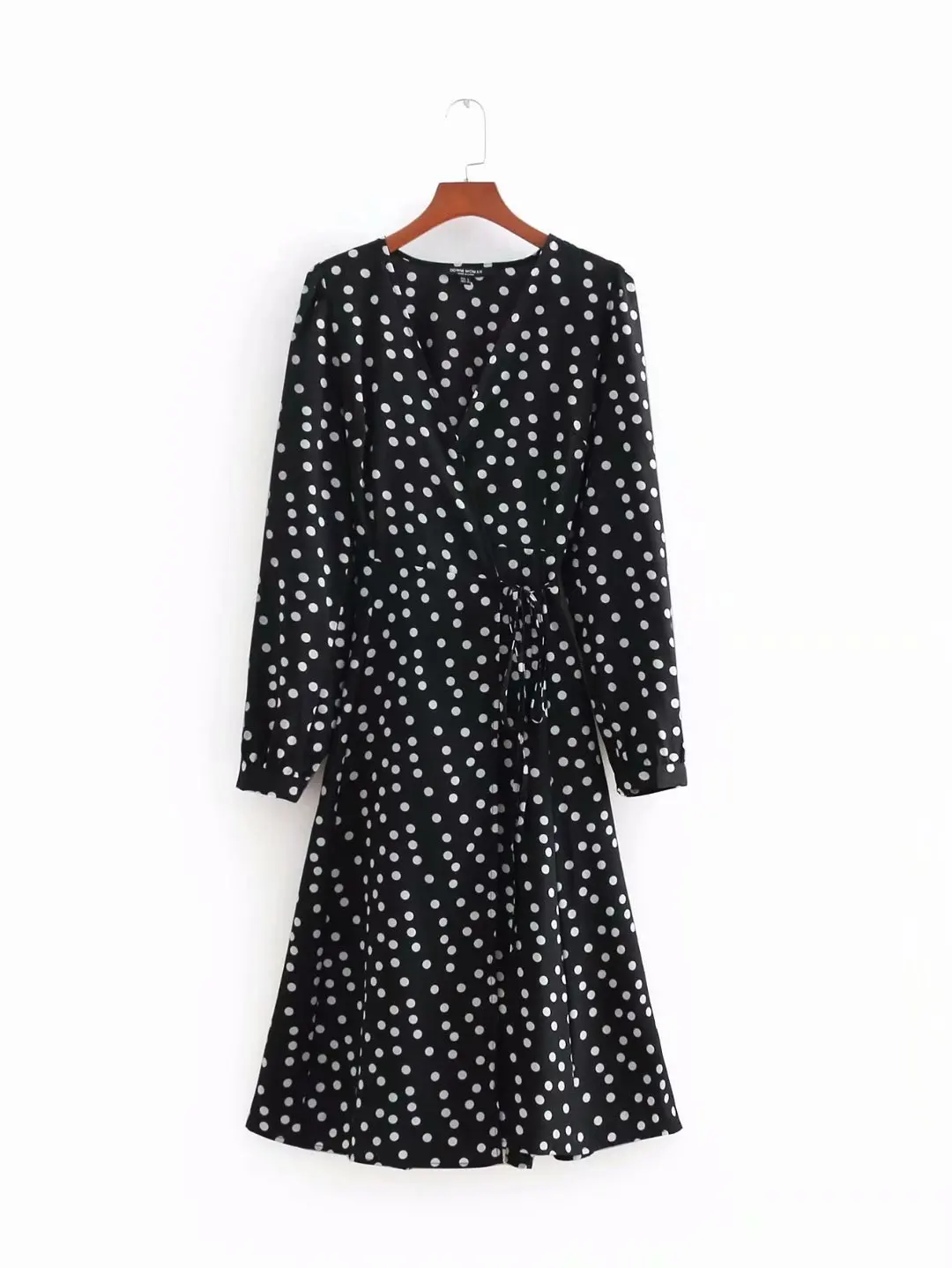 

2018 Autumn And Winter New Style European Bloggers Street Snap CHIC Hong Kong Style Trend WOMEN'S Dress Polka Dot Long-sleeved D