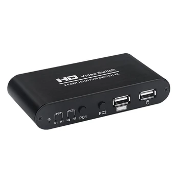 

2 Port Hdmi Kvm Switch 4Kx2K Ultra Hd Switcher for Dual Monitor Keyboard Mouse