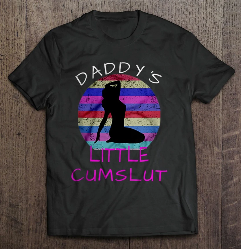 Daddy'S Little Cumslut винтажная забавная черная футболка подарок на день отца