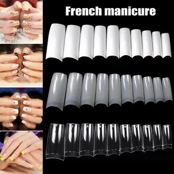 

100/500pcs Nails Half French False Nail Art Tips Acrylic UV Gel Manicure Tip SNO88