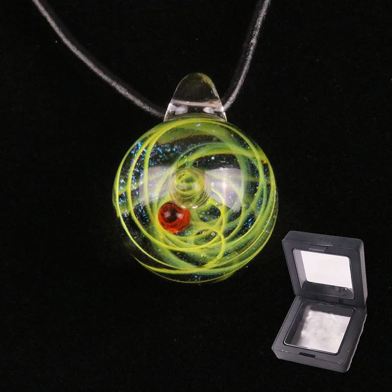 D1 necklace День Святого Валентина Пара Ожерелье Туманность космическая галактика стекло ручной работы кулон с веревкой Рождественский подарок счастливые мужчины женщины ювелирные изделия - Цвет: D1 necklace