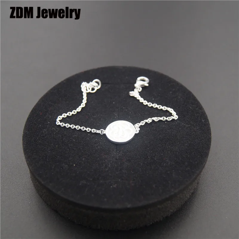 Pulsera plata 925 браслет медведь для женщин