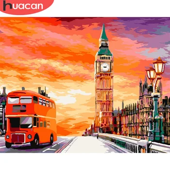 

HUACAN DIY Pictures By Number Kits Home Decor Painting By Numbers City Landscape Drawing On Canvas HandPainted Art Gift