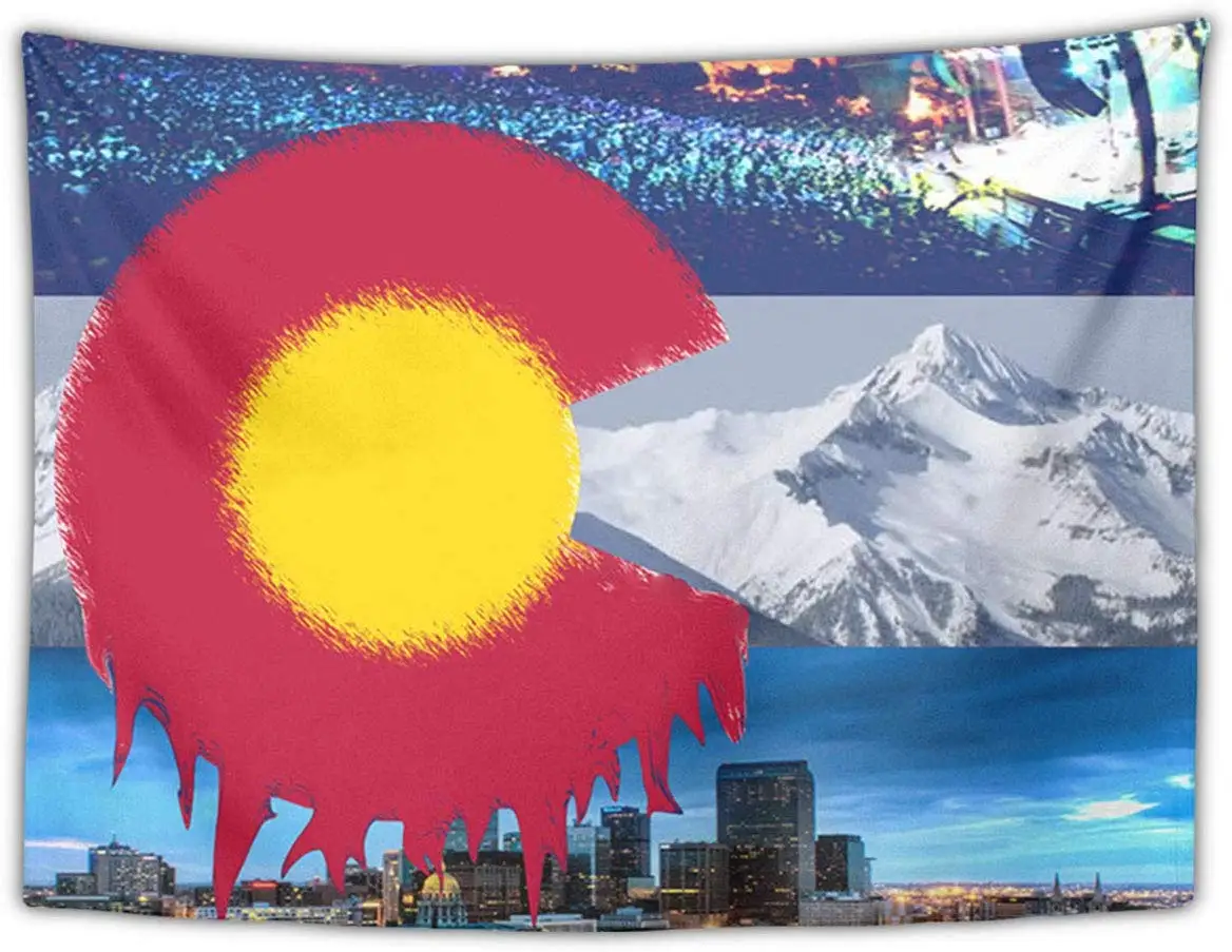 Американский флаг Colorado в стиле хиппи бохо гобелены