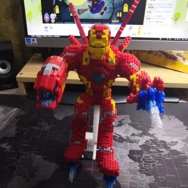 BS Marvel Avengers Fly Iron Man Super Hero Micro Mini Building Nano Blocks Toy