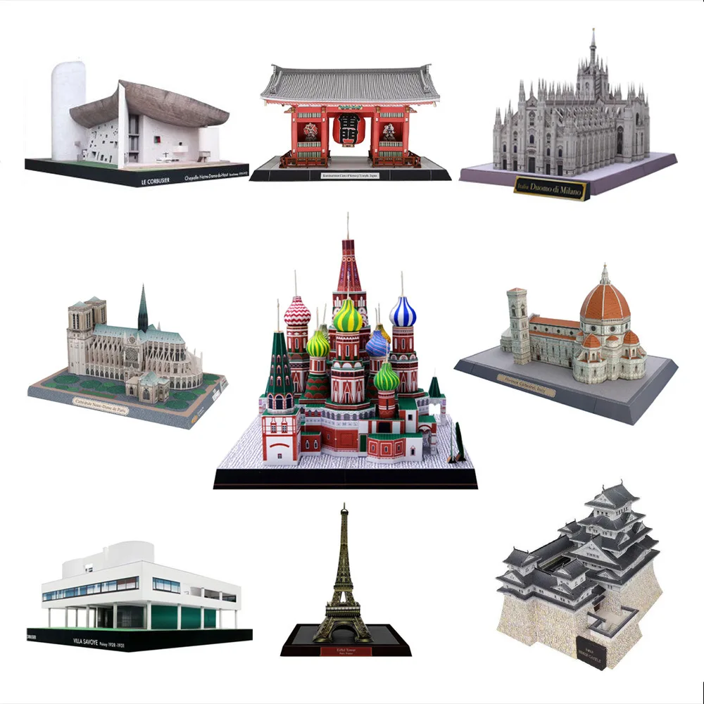 

A Architecture Paper Model Notre Dame Cologne Milan Saint Basil's Spain Sagrada Familia