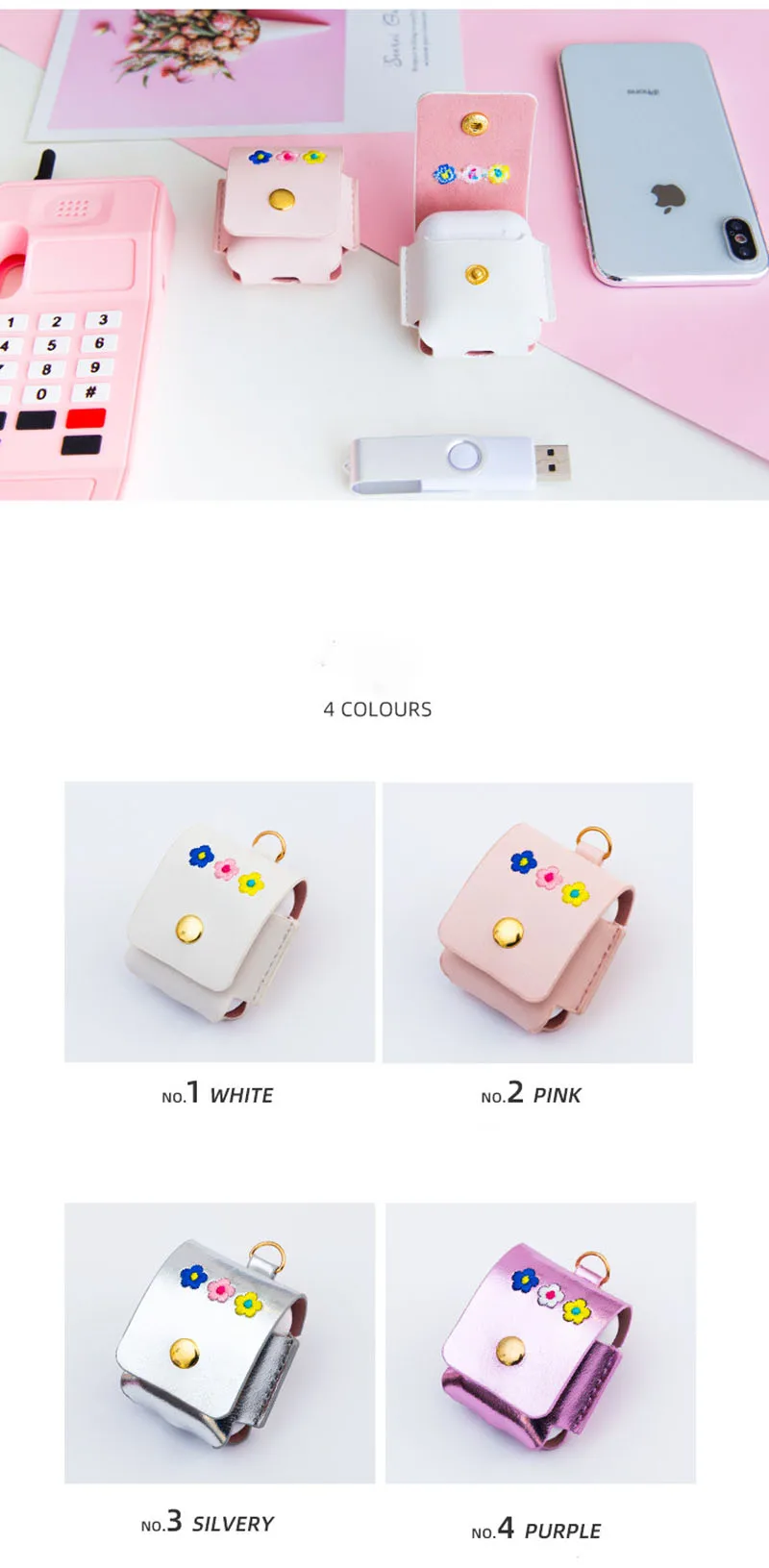 Bentoy Laser Airpods Earphone Case Girls Cute leather Hasp Earphone Package Small Coin Purse Function Women Airpods Bags