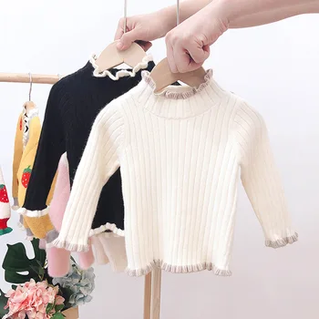 

2020 Autumn Baby Girls Turtleneck Sweaters Sweater Kids Sweaters For Winter Knitted Bottoming Children's clothes