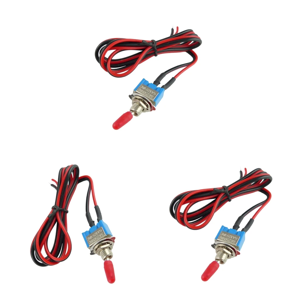3x On/Off Mini Toggle Switch Pre Wired 24Inch 3Amp Security Alarm Pre-Wired