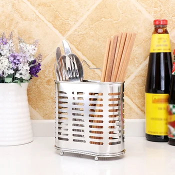 

Chopsticks Organizer 304 Stainless Steel Cutlery Caddy Tableware Draining Rack Stand K888