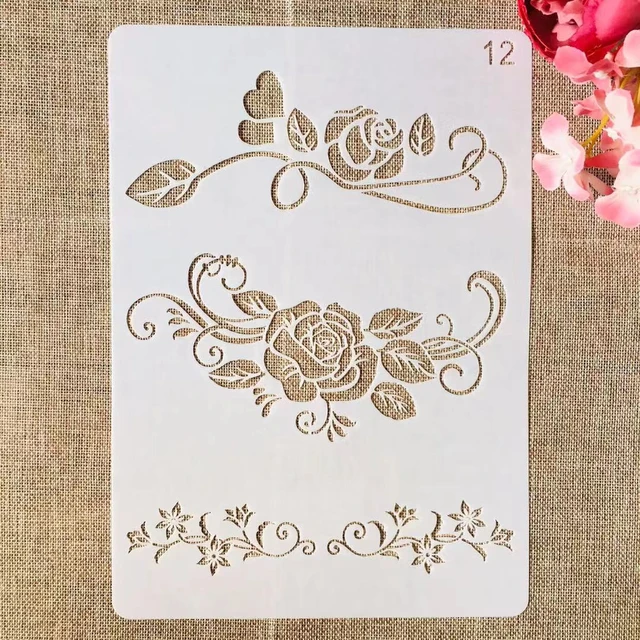 A4 29cm Edge Floral Decor Lines Diy Layering Stencils Painting Scrapbook  Coloring Embossing Album Decorative Template - Stencils - AliExpress