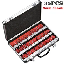 Special Price 35PCS one set 8mm Shank Tungsten Carbide Router Bit Set Wood Woodworking Cutter Trimming Knife Forming Milling w/ Wood Case box Special Price 35PCS one set 8mm Shank Tungsten Carbide Router Bit Set Wood Woodworking Cutter Trimming Knife Forming Milling w/ Wood Case box