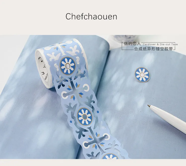 35 мм x 3 м полый бумажный широкий васи лента североафриканская серия декоративная лента для скрапбукинга васи лента офисная поставка - Цвет: Chefchaouen