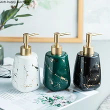Скандинавские керамические розлива дезинфицирующее средство для рук Бутылка для лосьона для ванной пробный номер Ванная комната Пресс бутылка Мраморное мыло бутылка