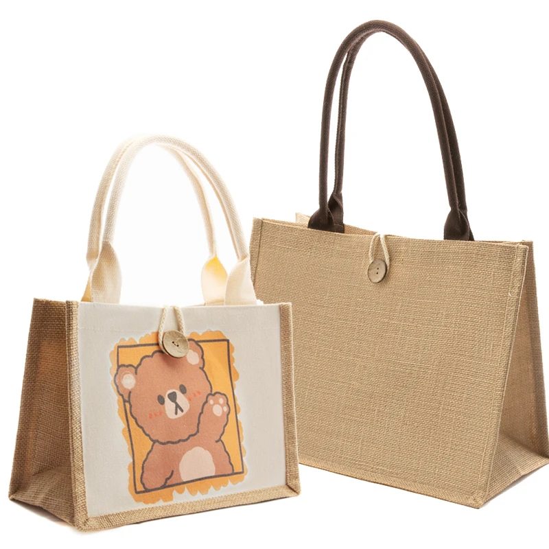 

High quality women's Linen handbags, large capacity women's shoulder bags, informal daily use, fresh beach shopping bags