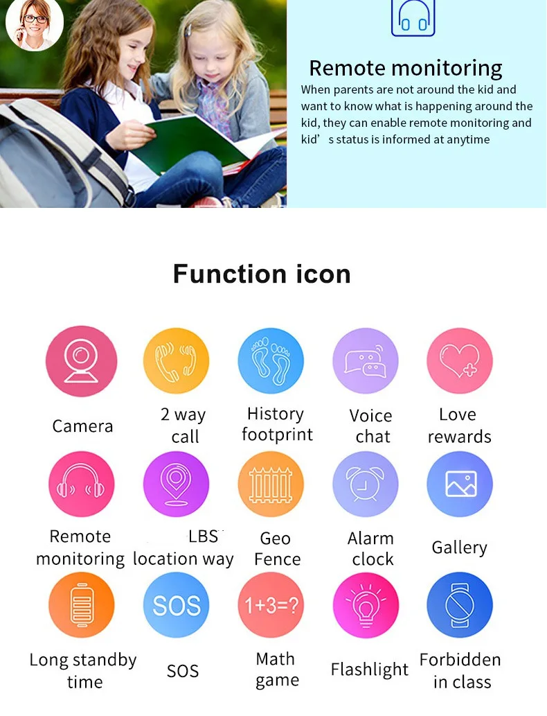 Анти-потеря ЖК-ребенка gps трекер SOS умный мониторинг позиционирования телефон дети gps детские часы совместимы с IOS и Android