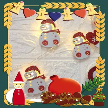 

Christmas Decoration Snowman LED Garland String Lights Snowflake String Fairy Lights Hanging Ornaments for Navidad Natal