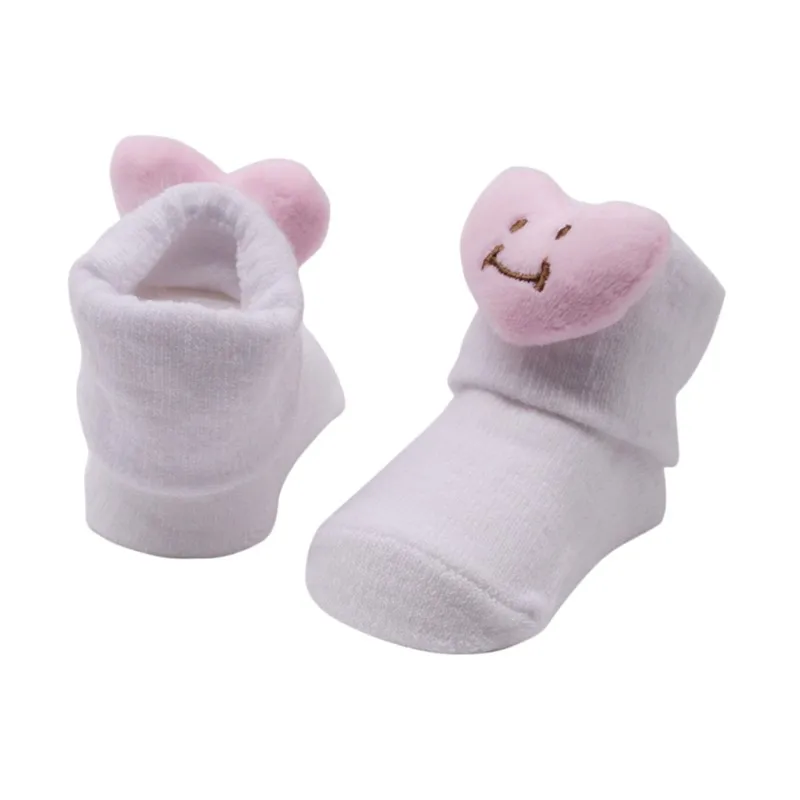 Baby Boys Girls Thickening Cotton Heart Print Cartoon Anti-slip Floor Socks Hot Newborn Winter Autumn Warm Soft Clothes Socks