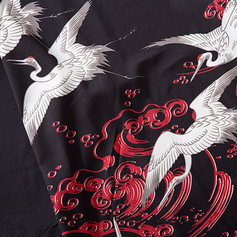 Японские куртки типа кимоно журавль Lucky Red Cloud Print 2020 мужская уличная куртка