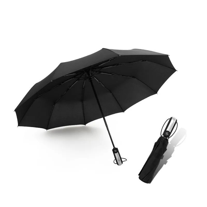 

Ten Bone Umbrella Vinyl Fully Automatic Umbrella 10 Bone Umbrella Folding Umbrella Advertising Windproof Dual Purpose Three-fold