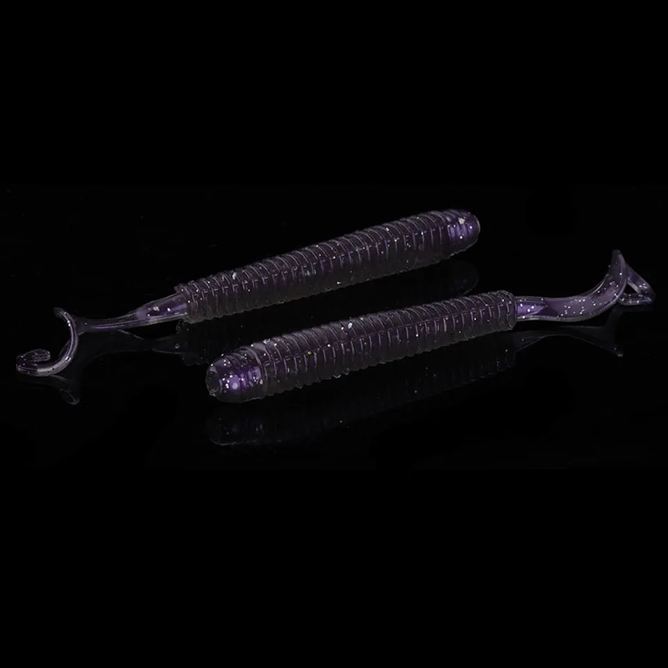 WALK FISH Одиночная Мягкая приманка с хвостом 60 мм 80 мм 100 мм Червячные грубы силиконовая приманка isca Искусственный бас рыболовные снасти Pesca - Цвет: A1