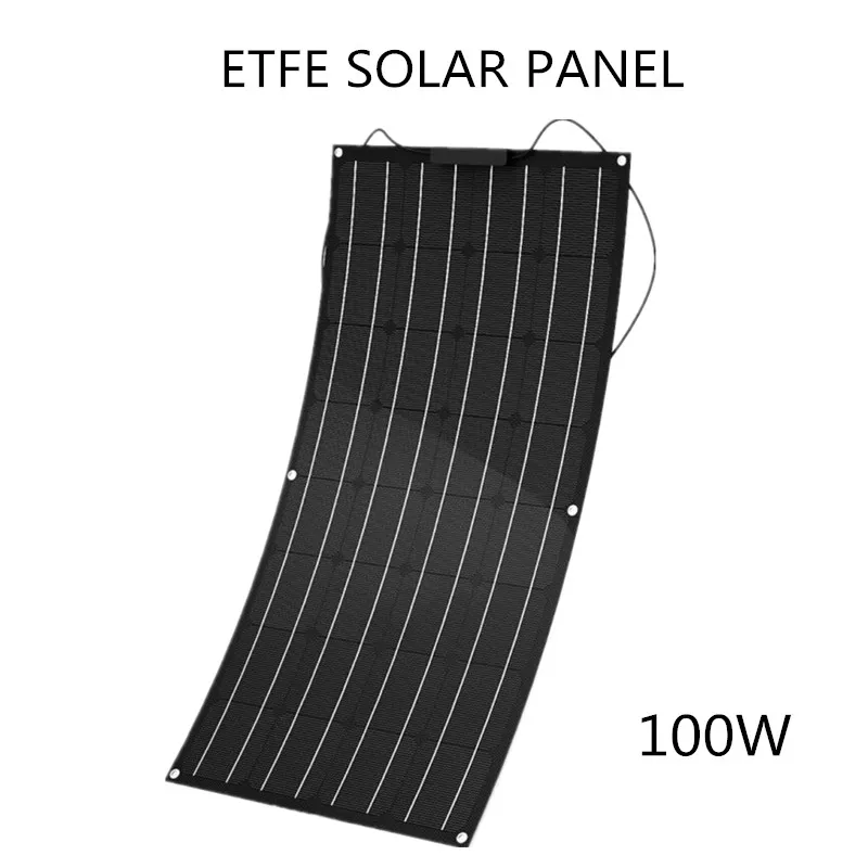 Горячая Распродажа 12v 100w 80w etfe гибкие солнечные панели с cigs солнечные батареи Водонепроницаемые с низкой ценой и высоким качеством - Цвет: 1pcs etfe 100w