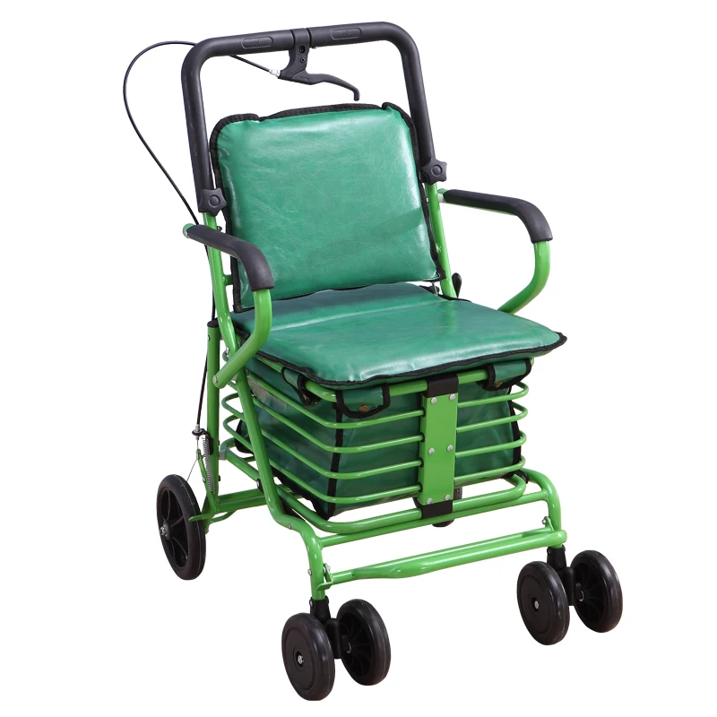  Old-fashioned Folding Portable Portable Old Shopping Cart To Buy Food Small Cart Stroller Four Whee
