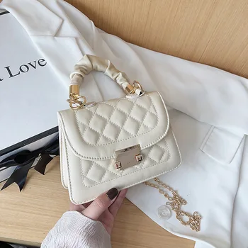 

Rhombus Check Gold Chain Design Shoulder Bag Fashion PU Leather Bags For Women 2020 New Autumn And Winter Bolsos Para Mujer Sac