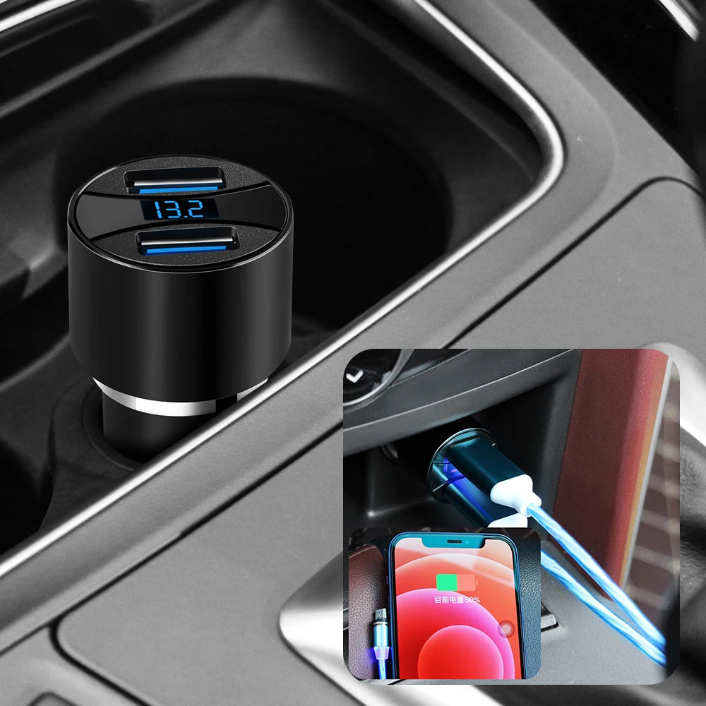 Автомобильные зарядные устройства с двумя USB-портами 4 8 А 5 В быстрая зарядка для