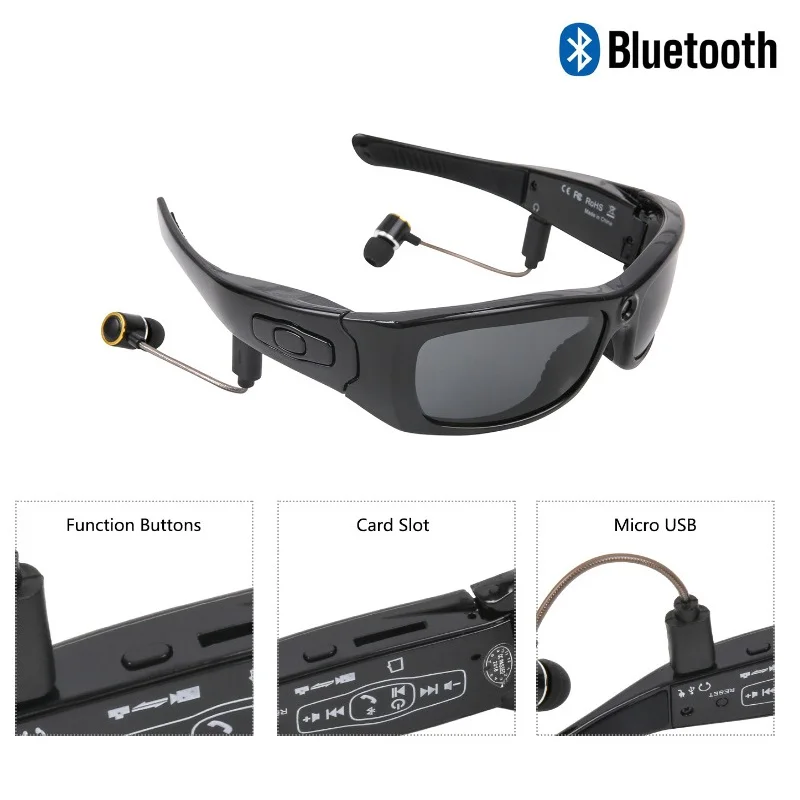 MS21 Новинка HD стерео Bluetooth камера очки широкий угол 120 градусов 1080p уличные