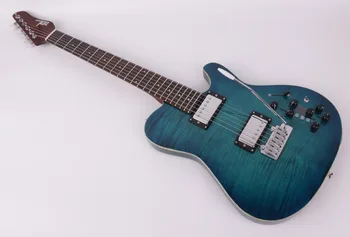 

silent travel electric guitar portable built in effect flame maple top