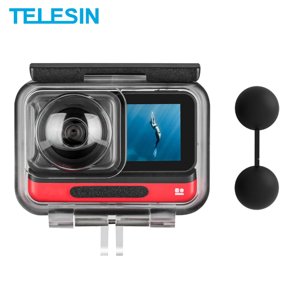 TELESIN 45M Protective Underwater Case Protective Waterproof Case for Insta360 ONE R 4K 360 Edition Camera Case Accessories