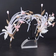 Свадебная тиара ручной работы цветок, повязка на голову свадебная диадема платье Свадебные украшения