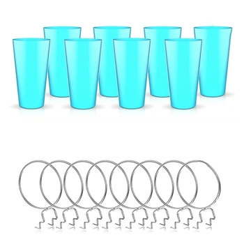 

8 Sets Pegboard Bins with Ring Style Pegboard Hooks, Pegboard Cups with Ring Hooks, Pegboard Accessories for Garage