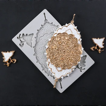 

Wedding Lace Relief Decora Mold Fondant Cake Decorate Tool Silicone Mold Sugarcraft Chocolate Baking Tool For Cake Gumpaste Form