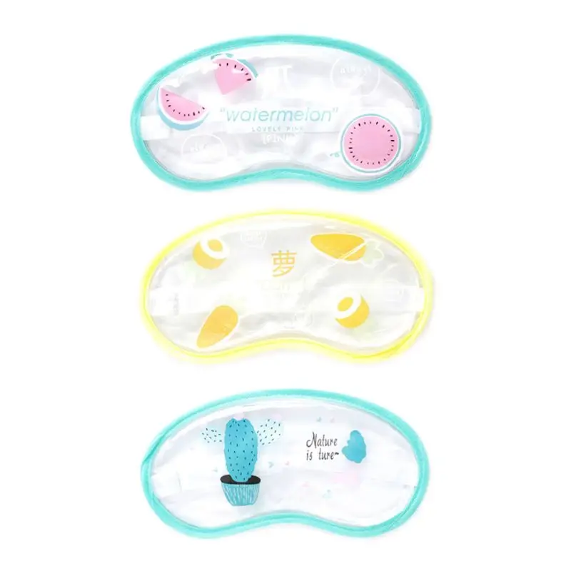 

Creative Clear PVC Cooling Sleep Eye Mask Candy Color Cartoon Cactus Watermelon Cute Breathable Ice Gel Cool Compress Blindfold