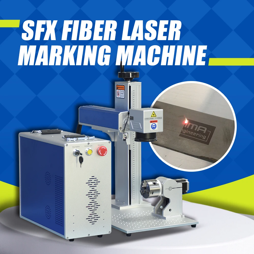 50W JPT Fiber Laser Engraver Marking Machine +Rotary Axis for Tumbler  Jewelry