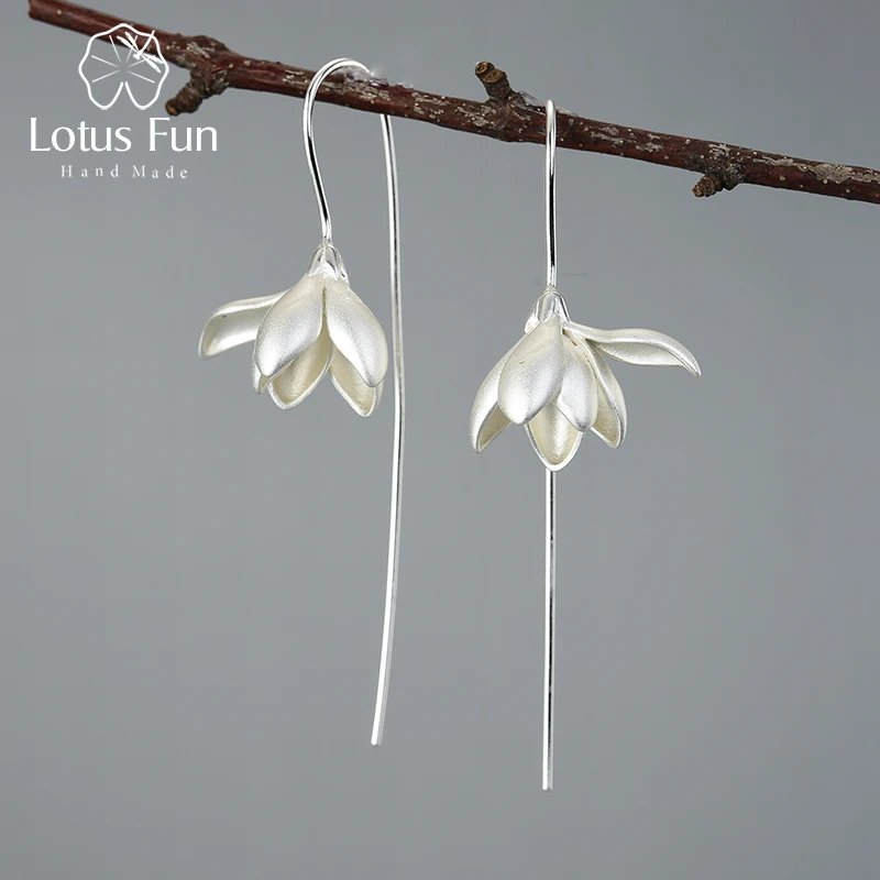Lotus Fun orecchini in vero argento Sterling 925 Designer Fine Jewelry