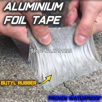 

Newly Aluminum Foil Butyl Rubber Tape Self Adhesive Waterproof for Roof Pipe Marine Repair