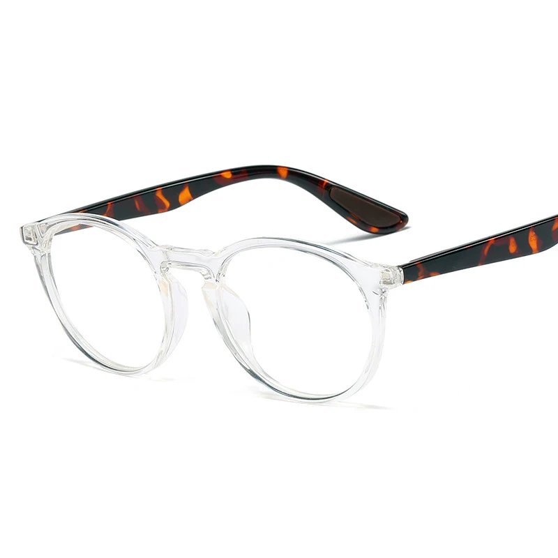 Brand New Retro Round Women Glasses Flexible Men Pop Optical Eyewear Frame Ultralight Trend Myopia Prescription Spectacles - Frame Color: Transparent